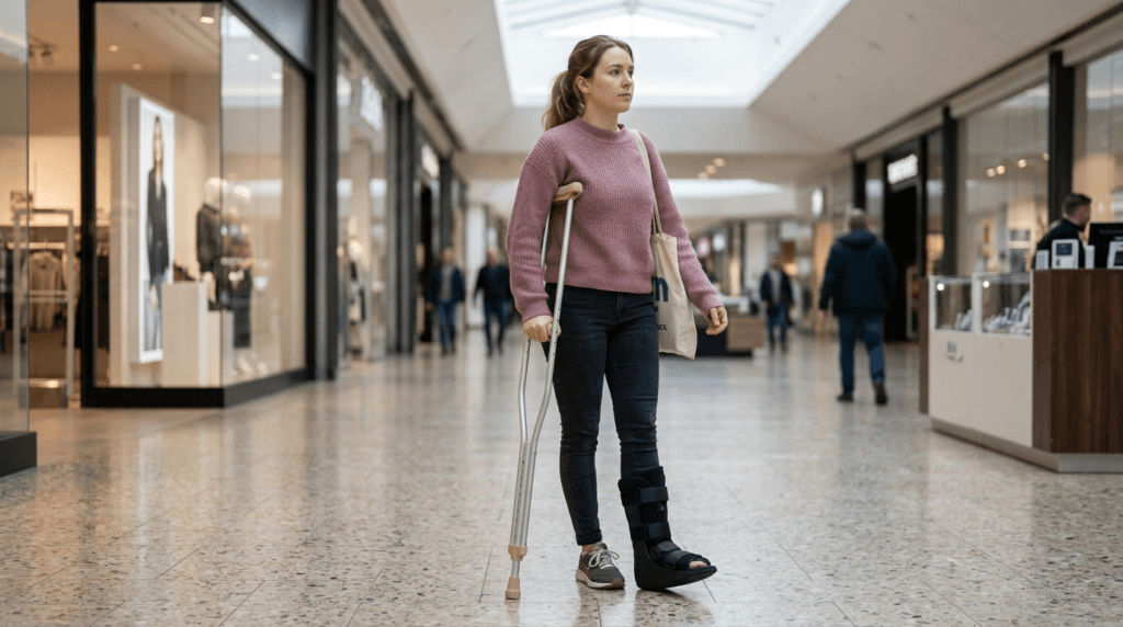 AndCare AC801L China Real Factory Aluminum Underarm Crutch Shopping Mall Indoor Mobility Scene Amazon Hot Selling Supplier OEM Wholesale ISO 13485 CE FDA