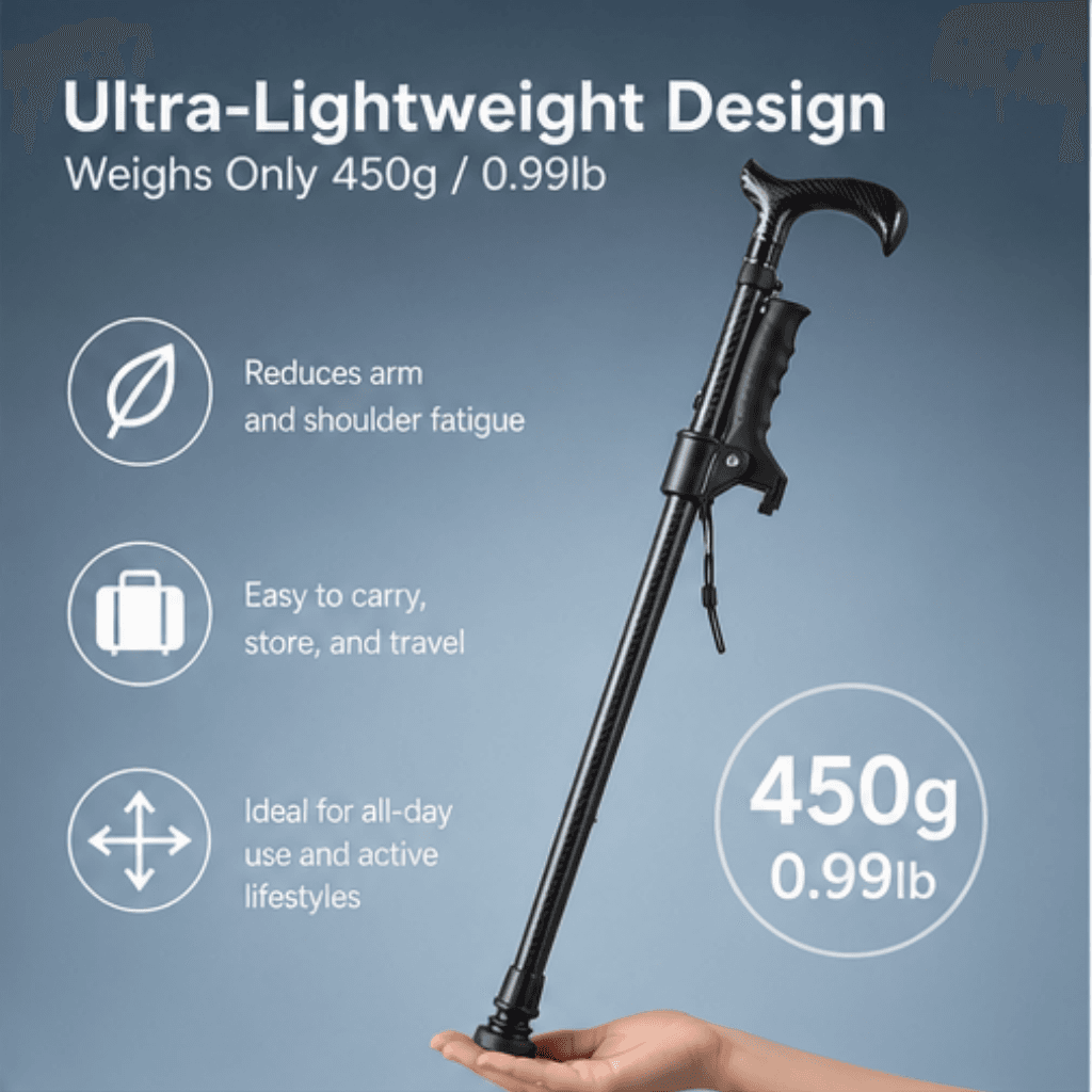 AndCare AC833T China Real Factory Carbon Fiber Walking Cane Comfortable Foam Grip Handle Amazon Hot Selling Supplier Manufacturer OEM Wholesale ISO 13485 CE FDA