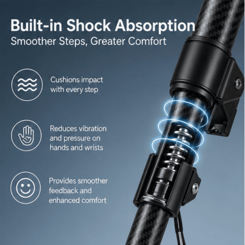 AndCare AC833T China Real Factory Carbon Fiber Walking Cane Ultra-Light Carbon Fiber Shaft Amazon Hot Selling Supplier Manufacturer OEM Wholesale ISO 13485 CE FDA