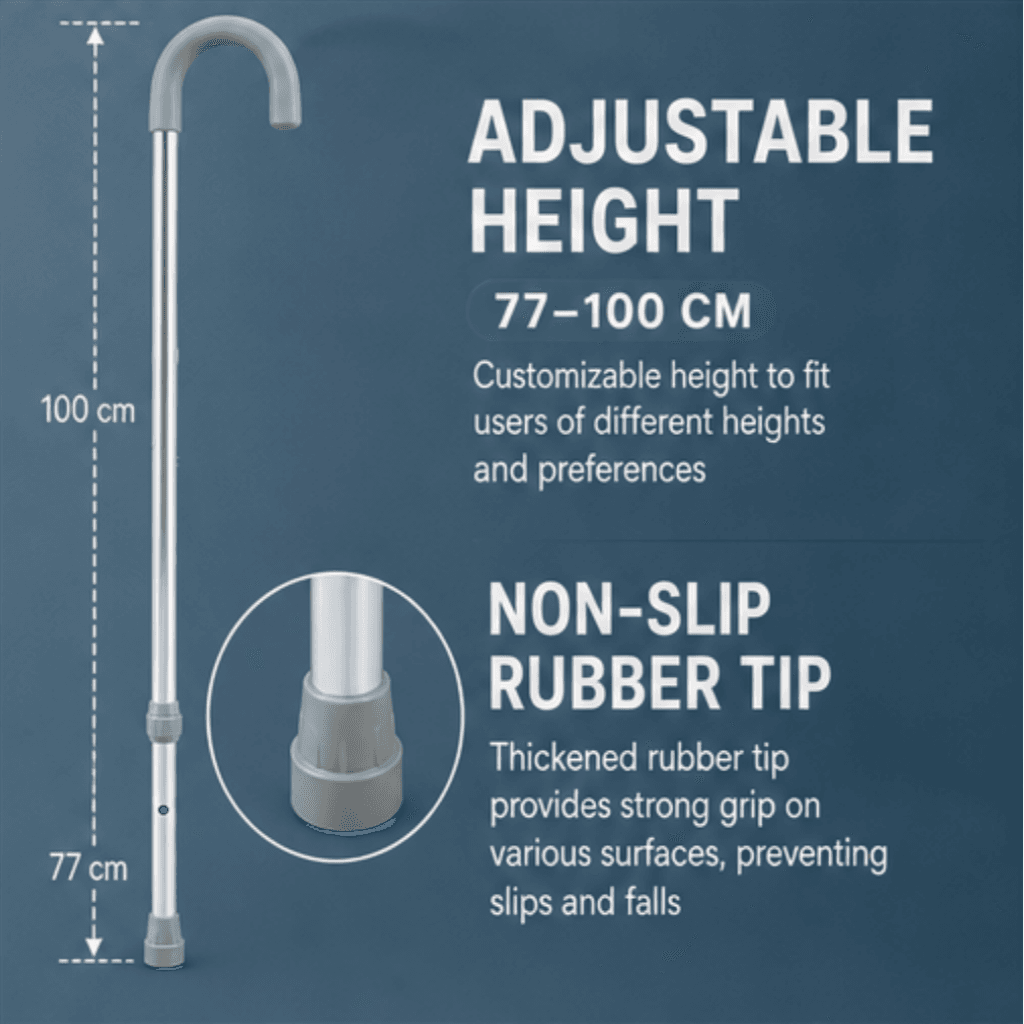 AndCare AC834L1 China Real Factory Aluminum Walking Cane Soft Gel-Style Grip Amazon Hot Selling Supplier Manufacturer OEM Wholesale ISO 13485 CE FDA