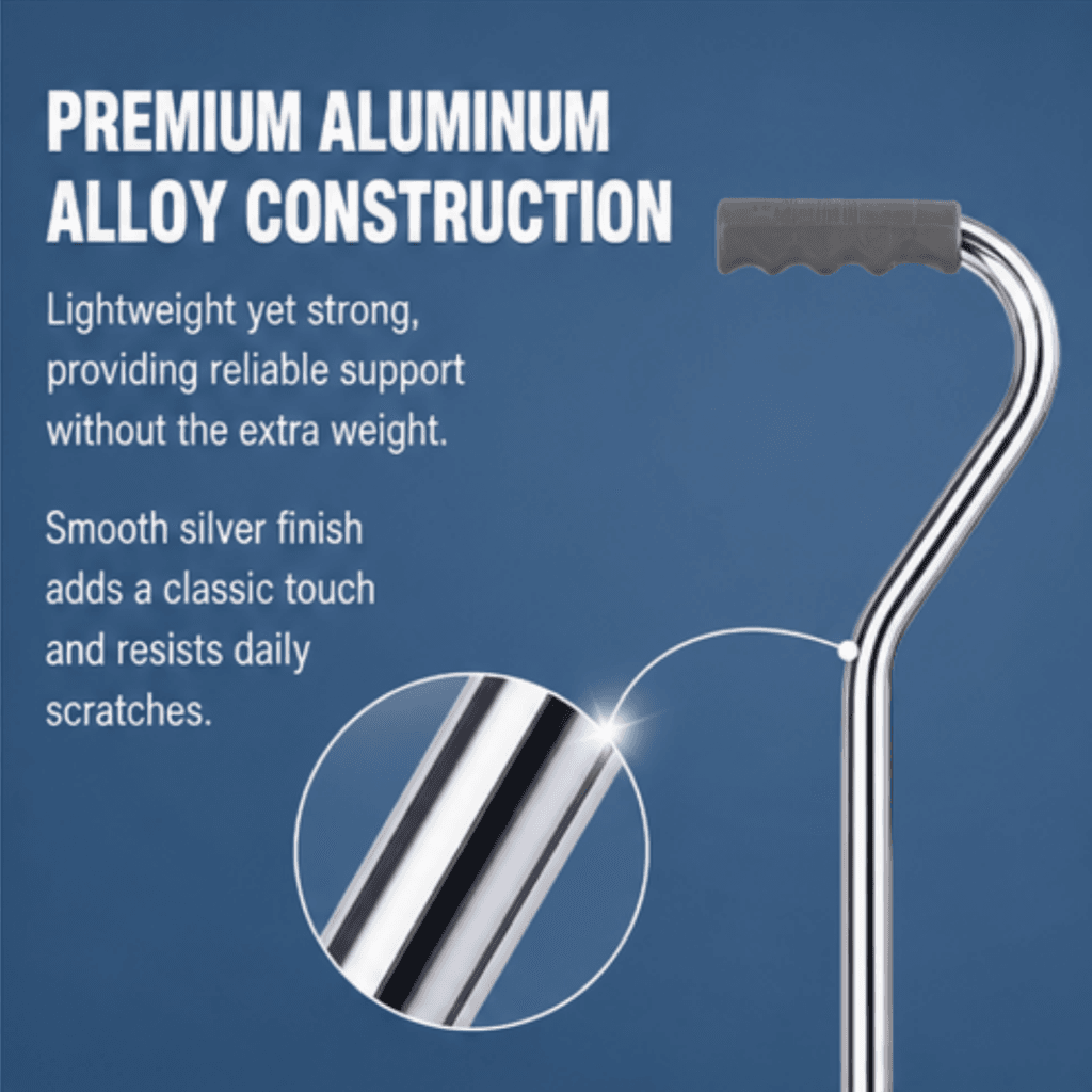 AndCare AC834L2 China Real Factory Aluminum Walking Cane Ergonomic Palm Support Handle Amazon Hot Selling Supplier Manufacturer OEM Wholesale ISO 13485 CE FDA