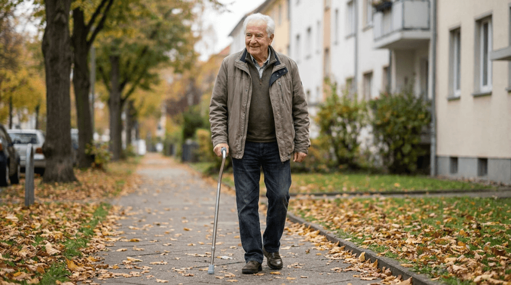 AndCare AC834L3 China Real Factory Aluminum Walking Cane Mountain Trail Outdoor Walking Scene Amazon Hot Selling Supplier OEM Wholesale ISO 13485 CE FDA