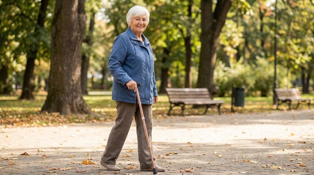 AndCare AC835L1 China Real Factory Aluminum Folding Walking Cane Airport Travel Mobility Scene Amazon Hot Selling Supplier OEM Wholesale ISO 13485 CE FDA