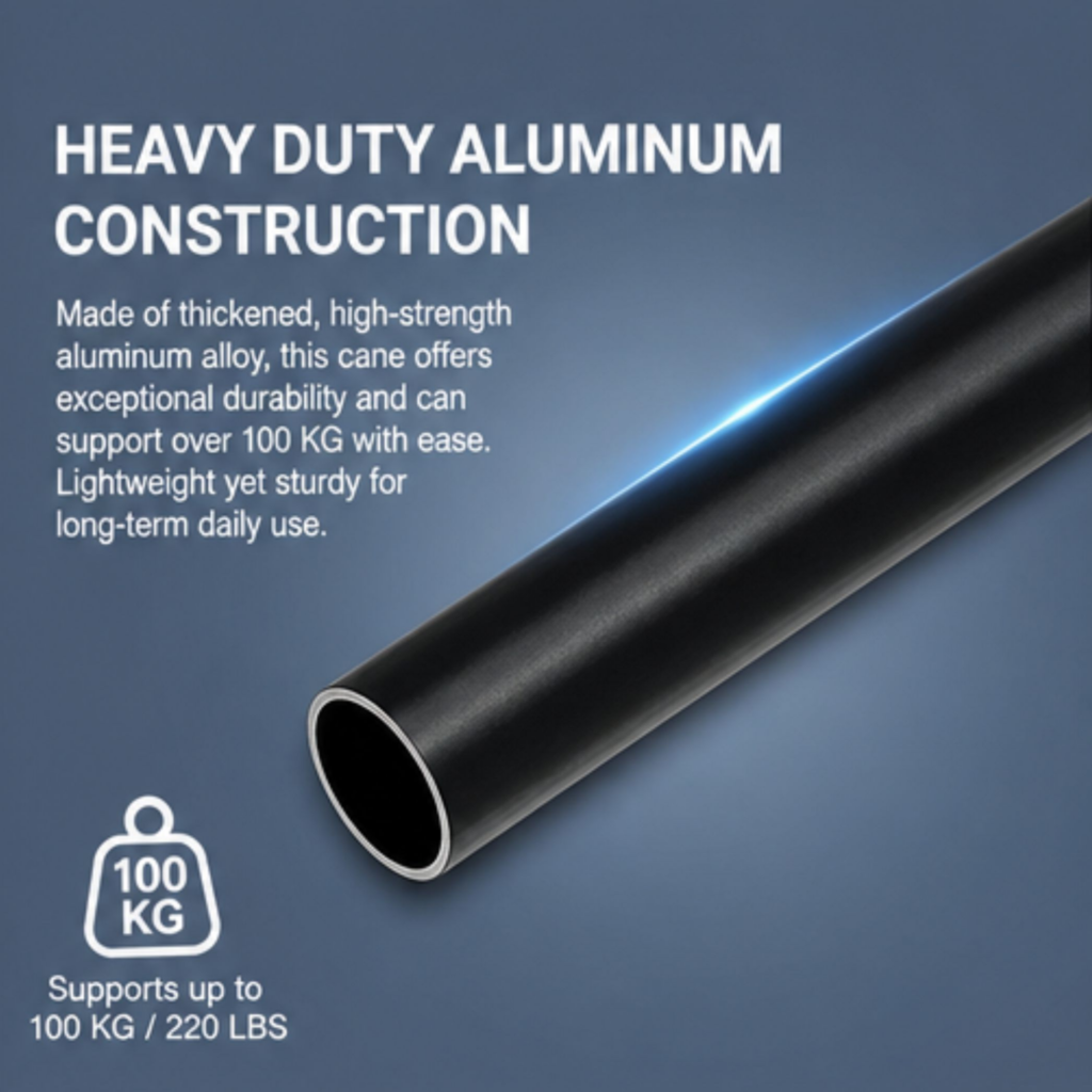 AndCare AC8381L China Real Factory Aluminum Offset Handle Walking Cane Sturdy Aluminum Construction Amazon Hot Selling Supplier Manufacturer OEM Wholesale ISO 13485 CE FDA