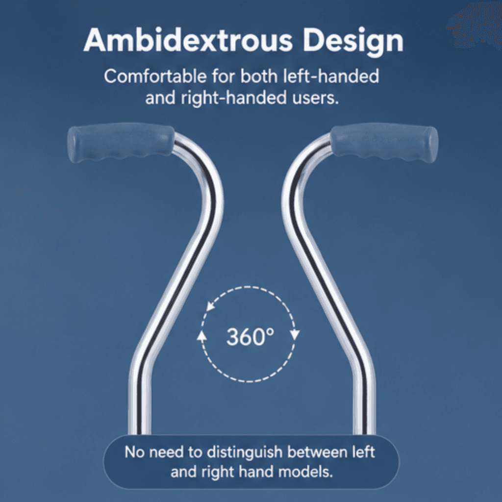 AndCare AC8411 China Real Factory Stainless Steel Quad Cane Comfortable Curved Handle Amazon Hot Selling Supplier Manufacturer OEM Wholesale ISO 13485 CE FDA