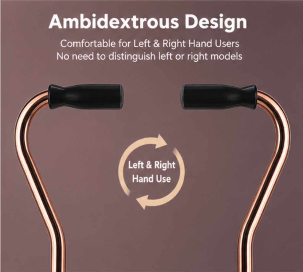 AndCare AC8424 China Real Factory Aluminum Quad Cane Non-Slip and Durable Rubber Tips Amazon Hot Selling Supplier Manufacturer OEM Wholesale ISO 13485 CE FDA
