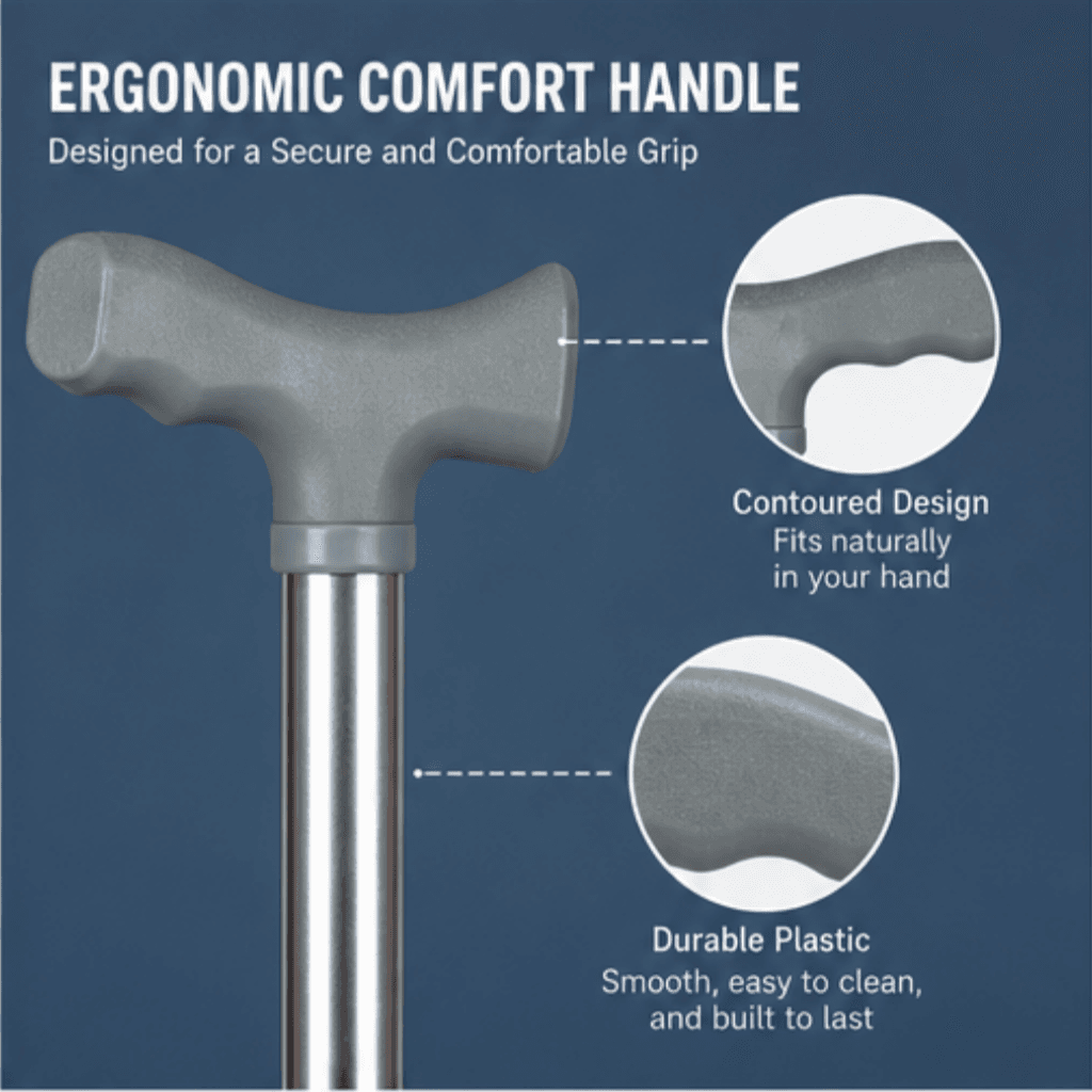 AndCare AC843 China Real Factory Stainless Steel Tripod Walking Cane Heavy-Duty Stainless Steel Frame Amazon Hot Selling Supplier Manufacturer OEM Wholesale ISO 13485 CE FDA