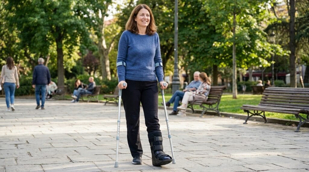 AndCare AC854L1 China Real Factory Aluminum Forearm Crutch Hospital Corridor Recovery Scene Amazon Hot Selling Supplier OEM Wholesale ISO 13485 CE FDA