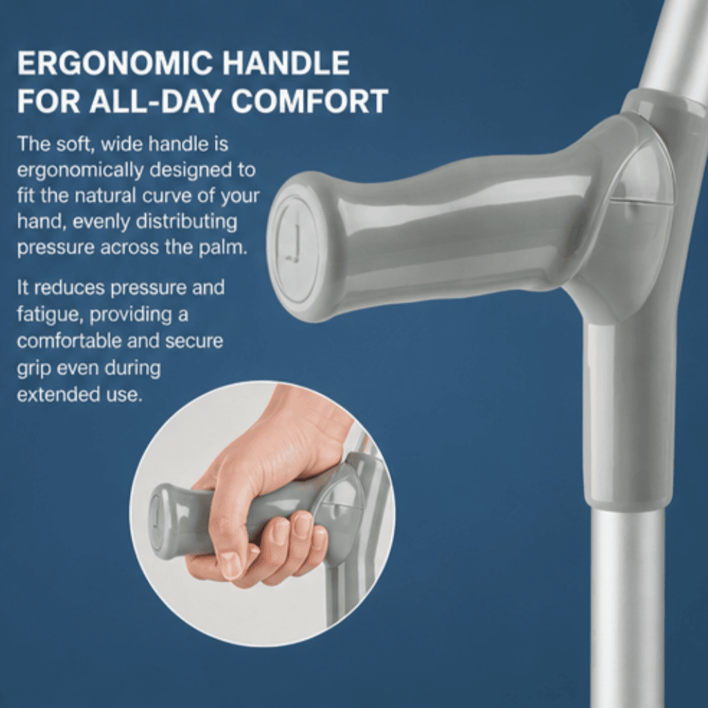 AndCare AC854L1 China Real Factory Aluminum Forearm Crutch Thickened Heavy-Duty Rubber Tip Amazon Hot Selling Supplier Manufacturer OEM Wholesale ISO 13485 CE FDA