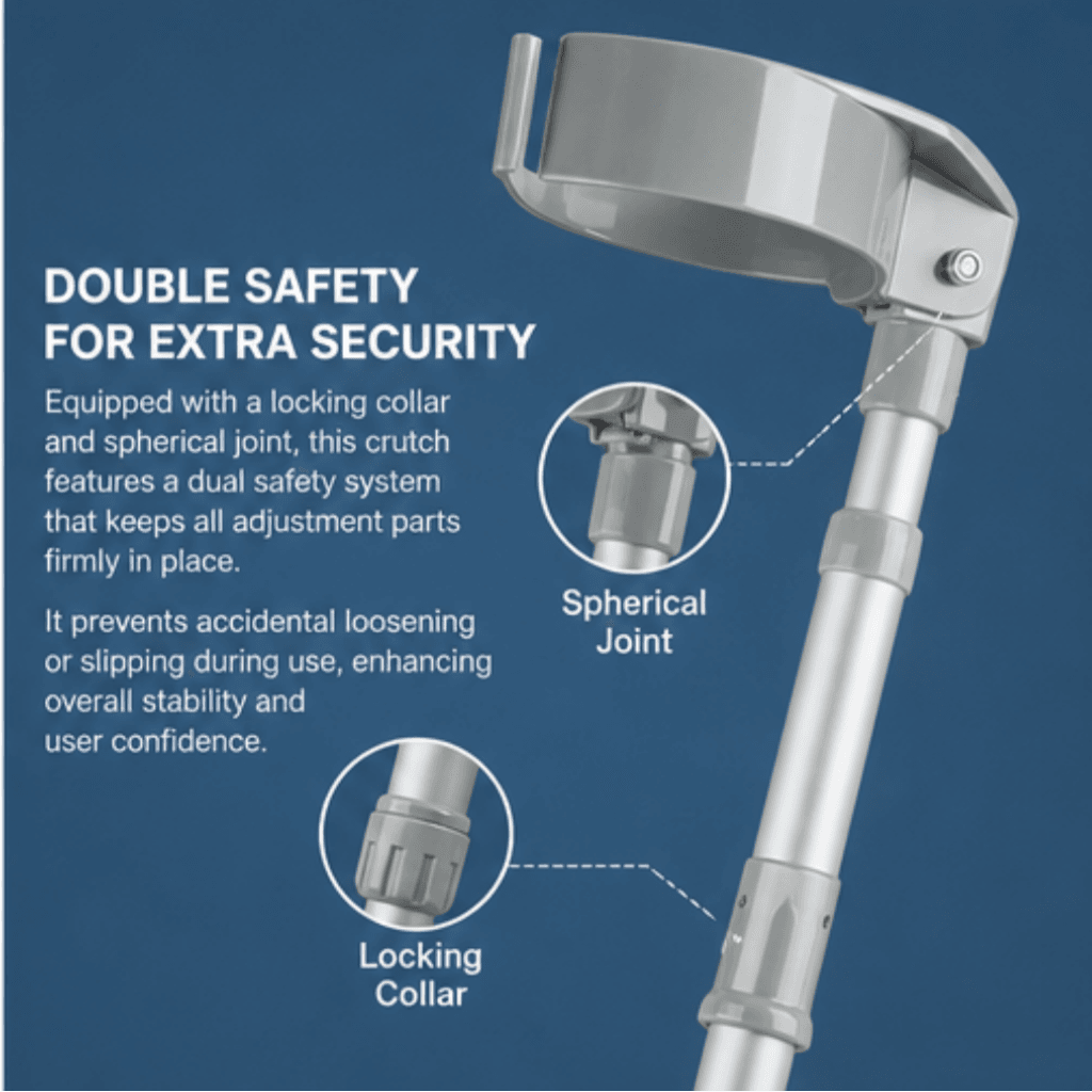 AndCare AC854L1 China Real Factory Aluminum Forearm Crutch Upper and Lower Independent Adjustment Amazon Hot Selling Supplier Manufacturer OEM Wholesale ISO 13485 CE FDA