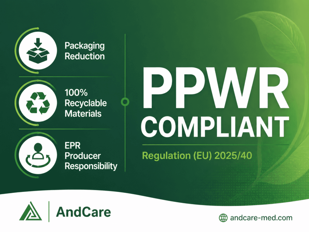 EU PPWR packaging and packaging waste regulation compliance for AndCare medical equipment