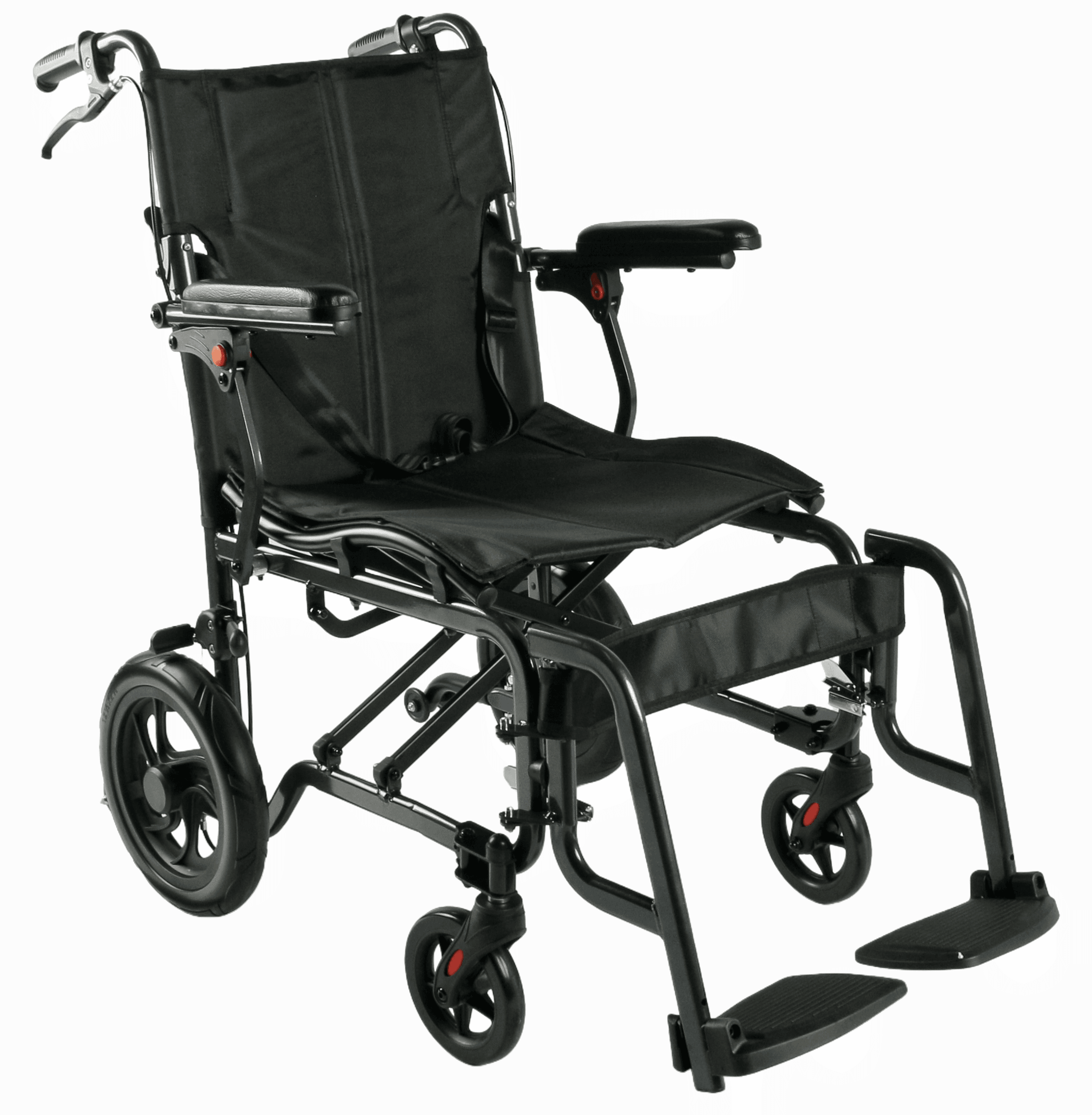 Foldable Manual Wheelchair, 16" Puncture Proof Wheelchair, Lightweight Transit Wheelchair