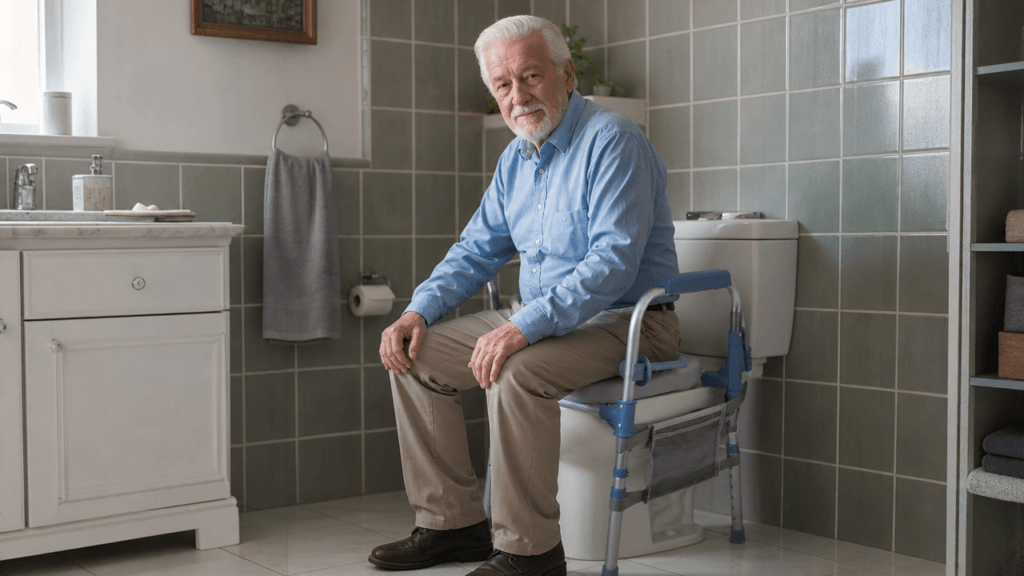 AndCare China Real Factory AC618LK3 Aluminum Folding Commode Chair Elderly User Bathroom Toiletries Hygiene Caregiver Friendly Amazon Hot Selling Supplier OEM Wholesale ISO 13485 CE FDA