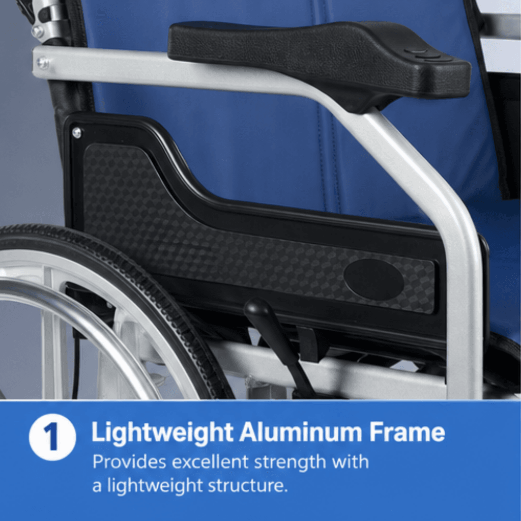 AndCare China Real Factory AC8632L3(20) Lightweight Aluminum Frame 13.3 kg Excellent Strength Foldable Structure Aluminum Lightweight Manual Wheelchair Amazon Hot Selling Supplier OEM Wholesale ISO 13485 CE FDA